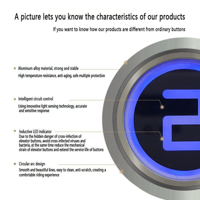 ISO Round Push Button Led Indicator Touchless Infrared Elevator Push Button Switches For Villa