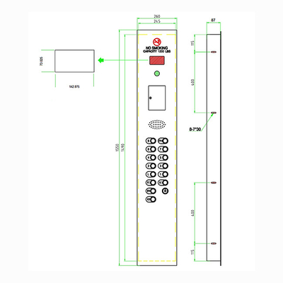 Surface Stainless Steel Lop And Cop In Lift Control Panel Elevator Button