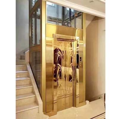 Classic Small Residential Home Villa Elevator 13 Persons Mirror Stainless Steel VVVF