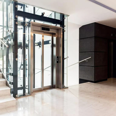 Classic Small Residential Home Villa Elevator 13 Persons Mirror Stainless Steel VVVF
