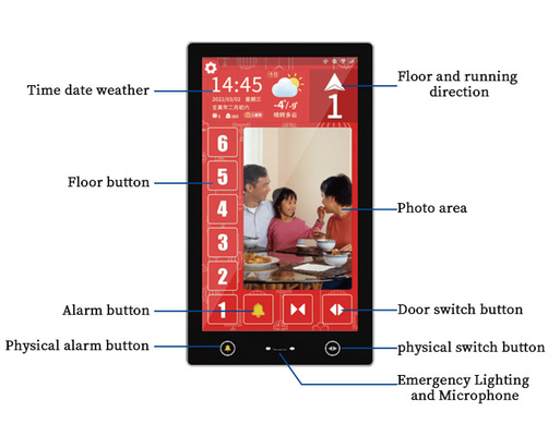 Odm 13.3 Inch Cop  Touch Screen Elevator Panel For Home Multimedia Programs Internet