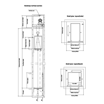 VVVF Hydraulic Machine Room Less Elevator 8 Passenger Lift 1.0 To 1.75m/S