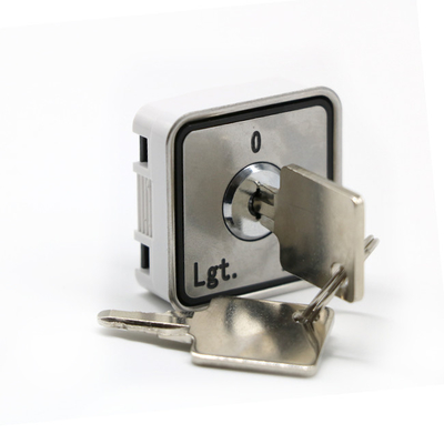 0.27kg DC24V Elevator Key Switch Square Lift Door Lock Push Button With Key