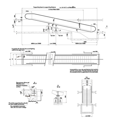 35 Degree VVVF Sidewalk Moving Walk Escalator Running Indicator Weight For Supermarket
