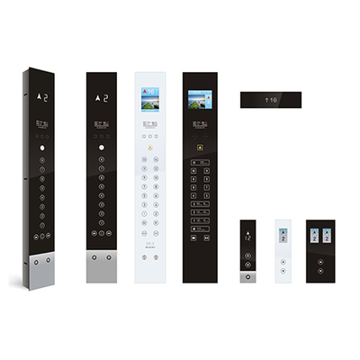 Bottom Box White / Black Tempered Glass Material Lop Cop For Elevator
