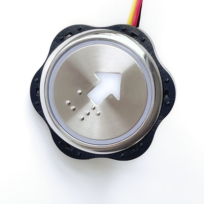 Round Stainless Steel 32.5mm DC24V Braille Push Button Press Floor Button For Elevator Lift