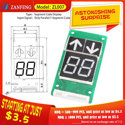 Elevator Parts Supplier Customized 7 Segment Red Color LED Display Panel Elevator Lcd Display